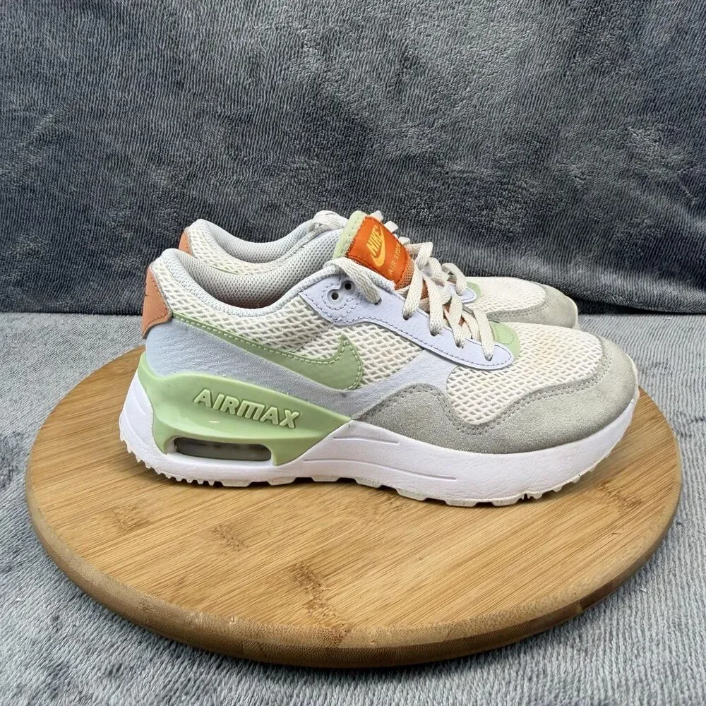 Nike Air Max SYSTM Shoes Boys Size 4Y White Green Orange Sneakers DQ0284-006